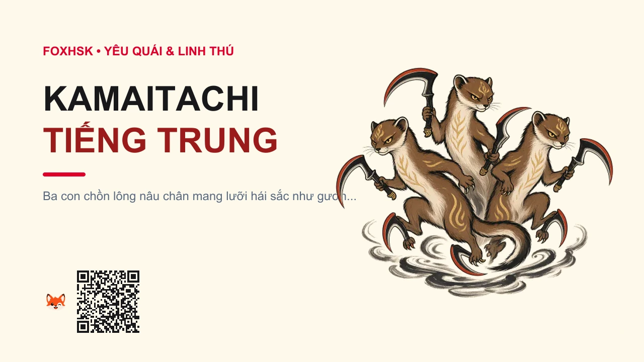 Kamaitachi Tiếng Trung Là Gì? (镰鼬 - liányòu) • Nguồn Gốc Dân gian Kōshin'etsu,, Dấu Ấn Pop Culture & Phương Pháp Hóa Giải - FoxHSK