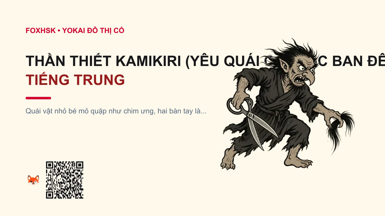 Thần Thiết Kamikiri (Yêu Quái Cắt Tóc Ban Đêm) Tiếng Trung Là Gì? (剪发怪 - jiǎnfàguài) • Nguồn Gốc Thời kỳ Edo, Tokyo và, Dấu Ấn Pop Culture & Phương Pháp Hóa Giải - FoxHSK