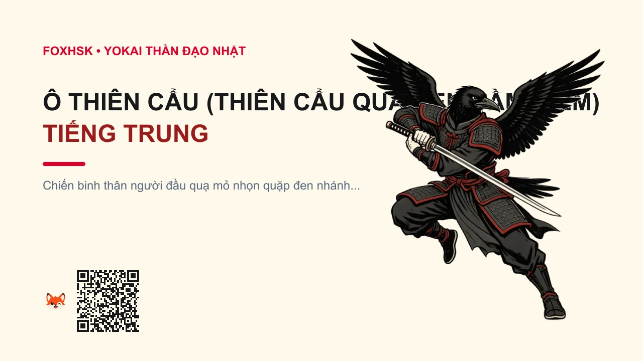 Ô Thiên Cẩu (Thiên Cẩu Quạ Đen Cầm Kiếm) Tiếng Trung Là Gì? (乌鸦天狗 - wūyā tiāngǒu) • Nguồn Gốc Dân gian vùng rừng núi, Dấu Ấn Pop Culture & Phương Pháp Hóa Giải - FoxHSK