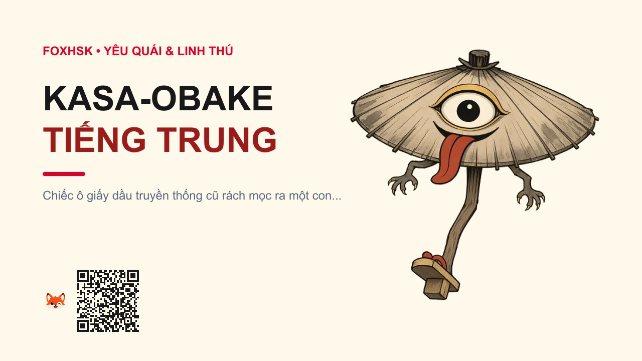 Kasa-obake Tiếng Trung Là Gì? (唐伞小僧 - tángsǎnxiǎosēng) • Nguồn Gốc Bách Quỷ Dạ Hành Điển, Dấu Ấn Pop Culture & Phương Pháp Hóa Giải - FoxHSK