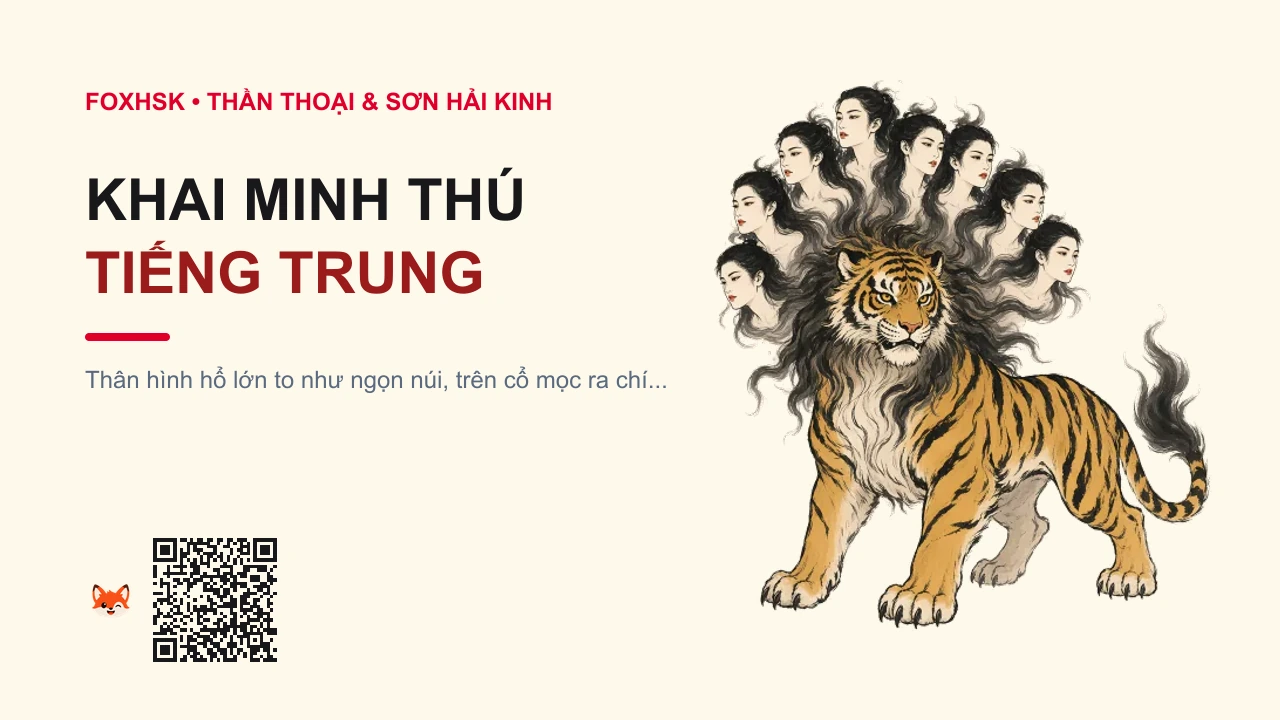 Khai Minh Thú Tiếng Trung Là Gì? (开明兽 - kāimíngshòu) • Nguồn Gốc Sơn Hải Kinh • Hải Ngoại, Dấu Ấn Pop Culture & Phương Pháp Hóa Giải - FoxHSK