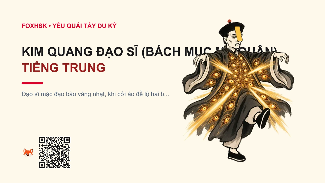 Kim Quang Đạo Sĩ (Bách Mục Ma Quân) Tiếng Trung Là Gì? (百目魔君 - bǎimù mójūn) • Nguồn Gốc Tây Du Ký, Quán Hoàng Hoa, Dấu Ấn Pop Culture & Phương Pháp Hóa Giải - FoxHSK