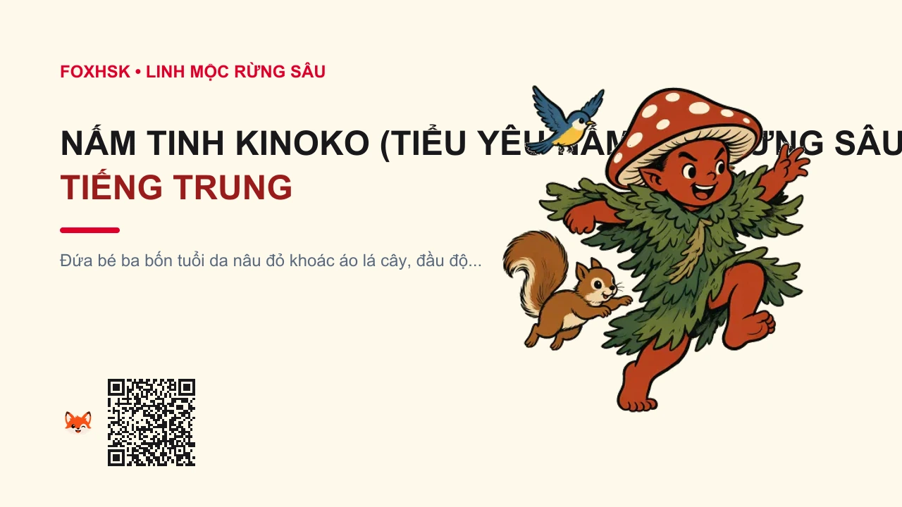 Nấm Tinh Kinoko (Tiểu Yêu Nấm Lùn Rừng Sâu) Tiếng Trung Là Gì? (木之子 - mùzhīzǐ) • Nguồn Gốc Tỉnh Hyogo và bán đảo Kii, Dấu Ấn Pop Culture & Phương Pháp Hóa Giải - FoxHSK