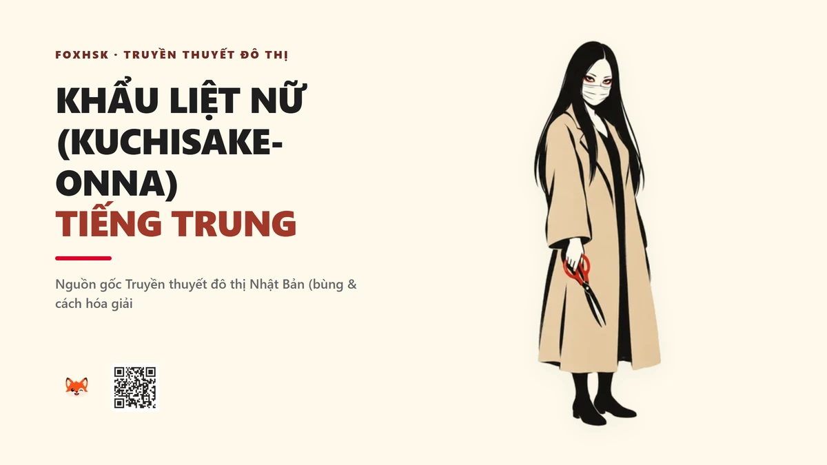 Khẩu Liệt Nữ (Kuchisake-onna) Tiếng Trung Là Gì? (裂口女 - lièkǒunǚ) • Người Đàn Bà Rạch Miệng, Truyền Thuyết Đô Thị Nhật Bản & Manga Jujutsu Kaisen - FoxHSK