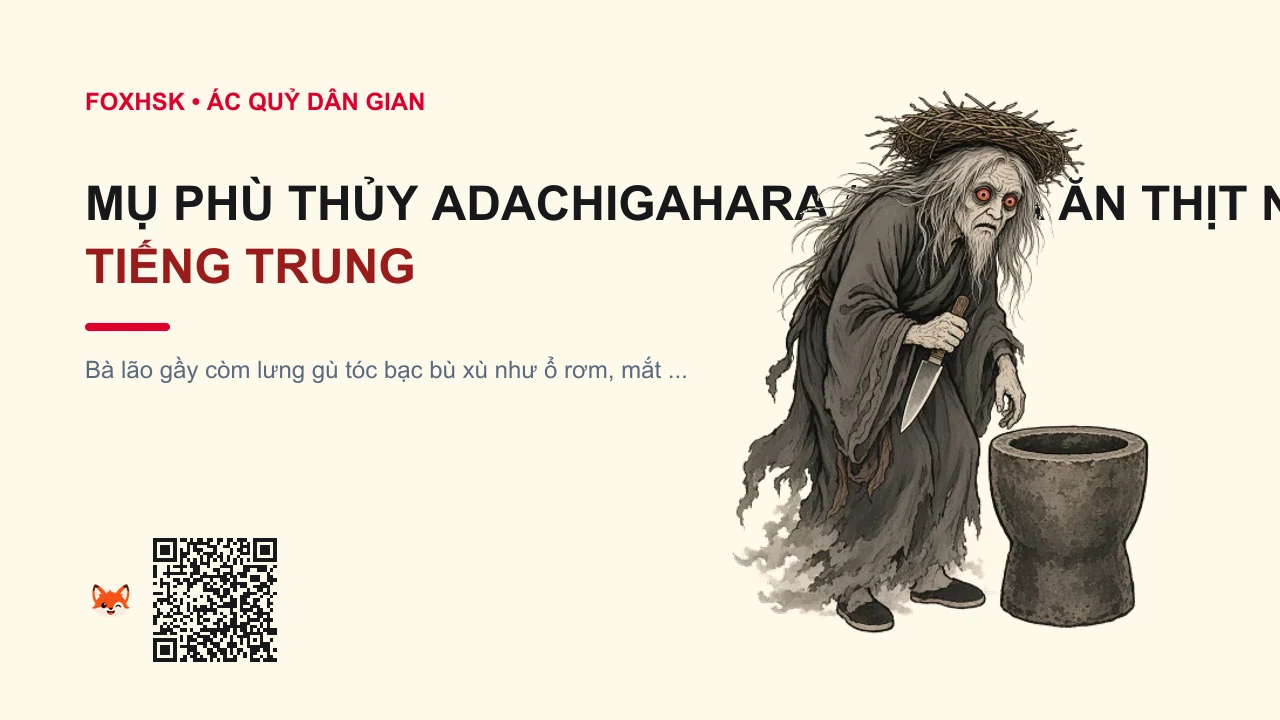 Mụ Phù Thủy Adachigahara (Quỷ Bà Ăn Thịt Người Kurozuka) Tiếng Trung Là Gì? (黑冢鬼婆 - hēizhǒng guǐpó) • Nguồn Gốc Kịch Noh Kurozuka, Cánh, Dấu Ấn Pop Culture & Phương Pháp Hóa Giải - FoxHSK