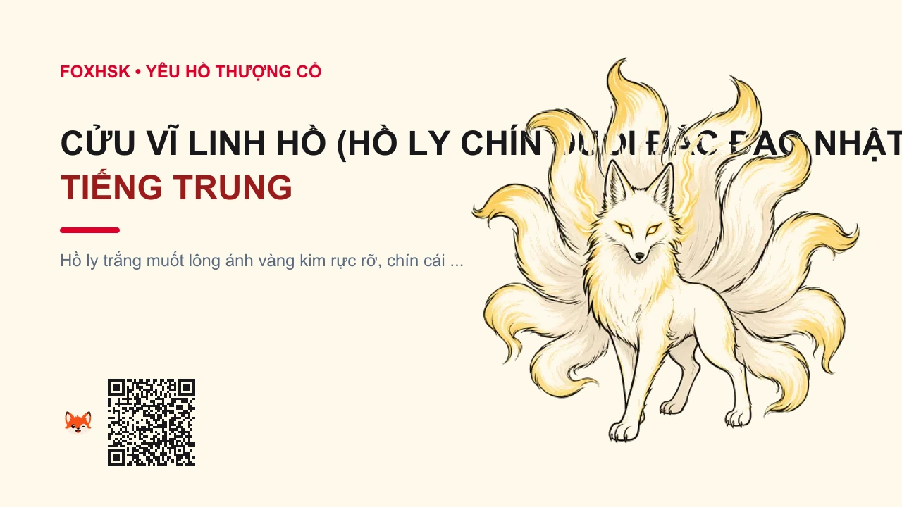 Cửu Vĩ Linh Hồ (Hồ Ly Chín Đuôi Đắc Đạo Nhật Bản) Tiếng Trung Là Gì? (九尾灵狐 - jiǔwěi línghú) • Nguồn Gốc Thần thoại Hồ Ly đắc đạo, Dấu Ấn Pop Culture & Phương Pháp Hóa Giải - FoxHSK
