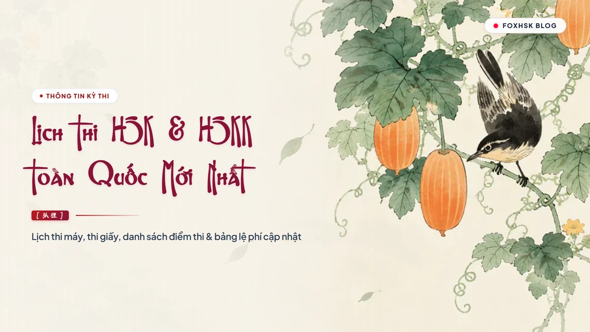 Lịch Thi HSK & HSKK Toàn Quốc Mới Nhất: Lịch Thi Máy, Thi Giấy, Điểm Thi & Bảng Lệ Phí Chi Tiết - FoxHSK