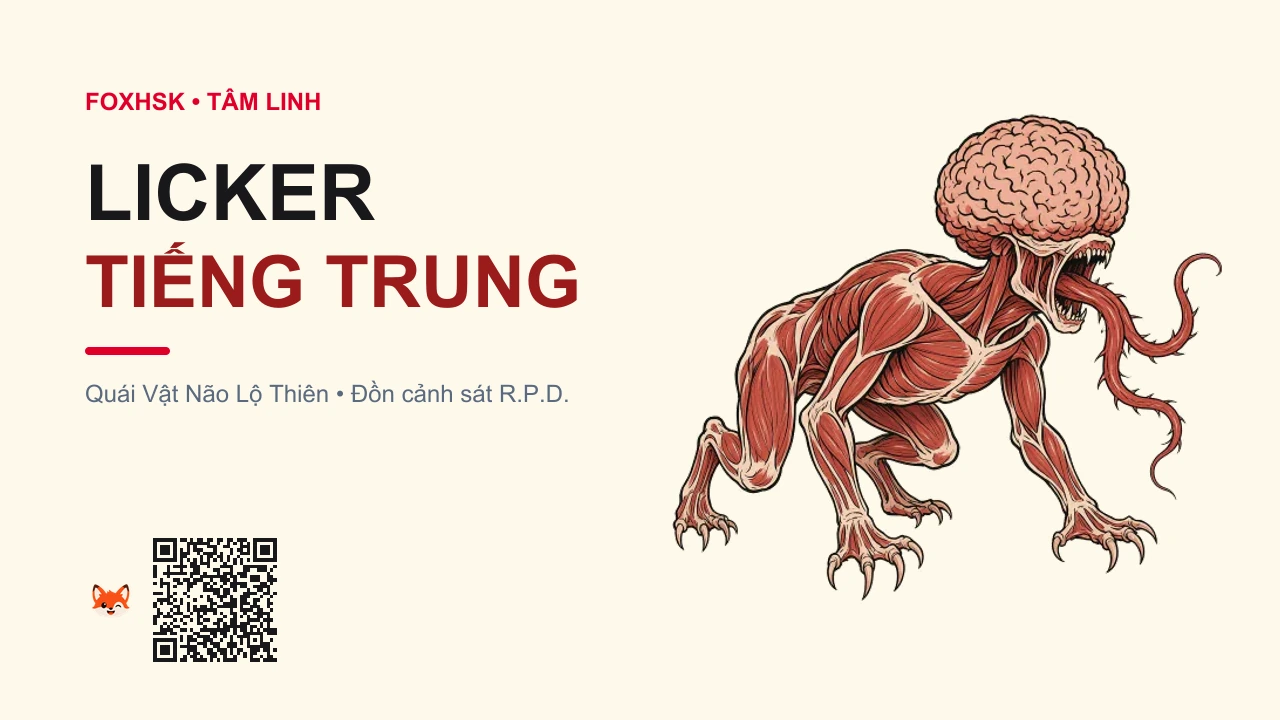 Quái Vật Liếm Lưỡi Licker Não Lộ Thiên Tiếng Trung Là Gì? (舔食者 - tiǎnshízhě) • Nguồn Gốc Game Resident Evil 2, Dấu Ấn Pop Culture & Phương Pháp Hóa Giải - FoxHSK