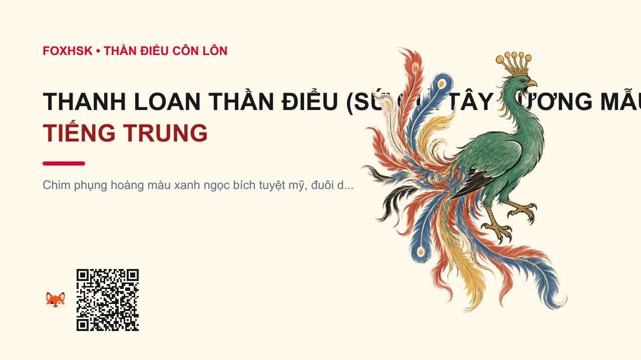 Thanh Loan Thần Điểu (Sứ Giả Tây Vương Mẫu) Tiếng Trung Là Gì? (青鸾 - qīngluán) • Nguồn Gốc Sơn Hải Kinh - Tây Sơn, Dấu Ấn Pop Culture & Phương Pháp Hóa Giải - FoxHSK