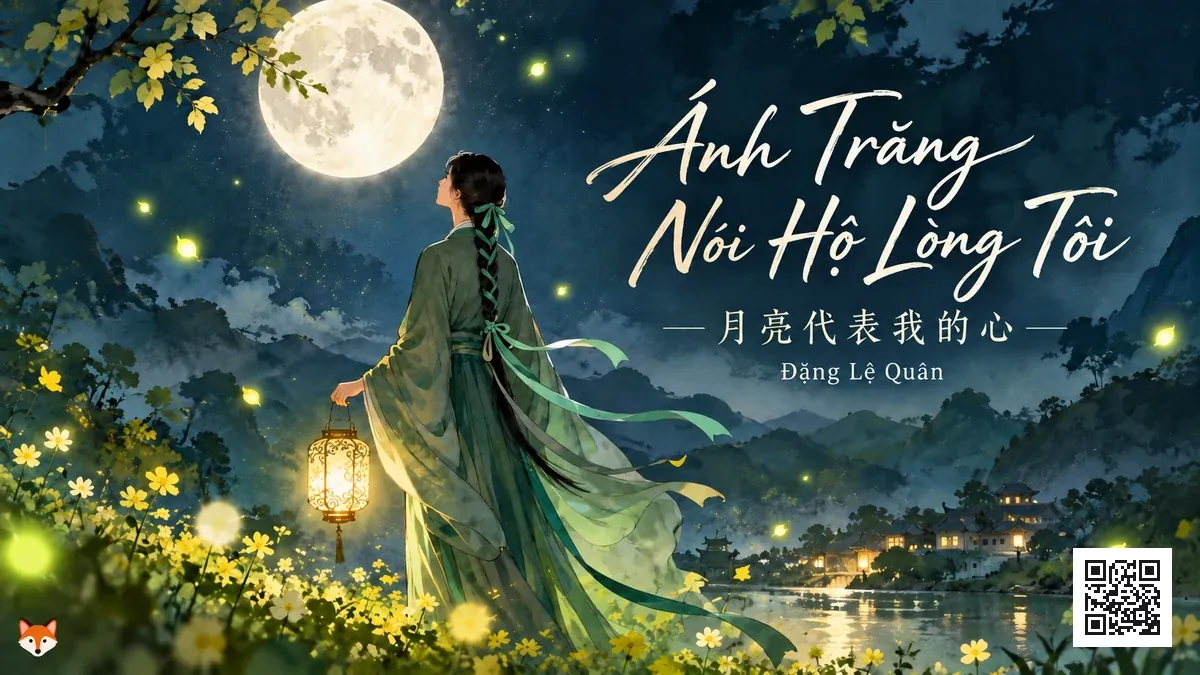 Lời Bài Hát Ánh Trăng Nói Hộ Lòng Tôi (月亮代表我的心) – Đặng Lệ Quân - FoxHSK