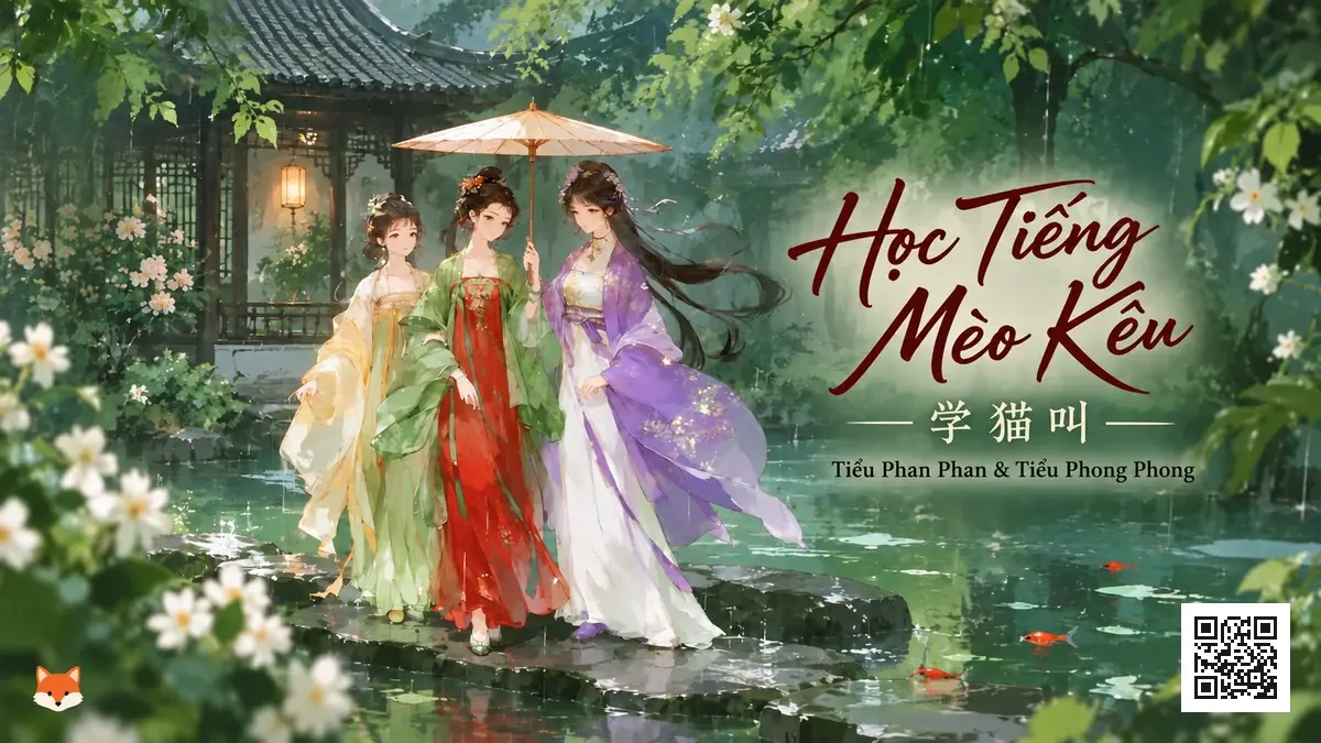Lời Bài Hát Học Tiếng Mèo Kêu (学猫叫) – Tiểu Phan Phan & Tiểu Phong Phong (Pinyin + Lời Dịch) - FoxHSK