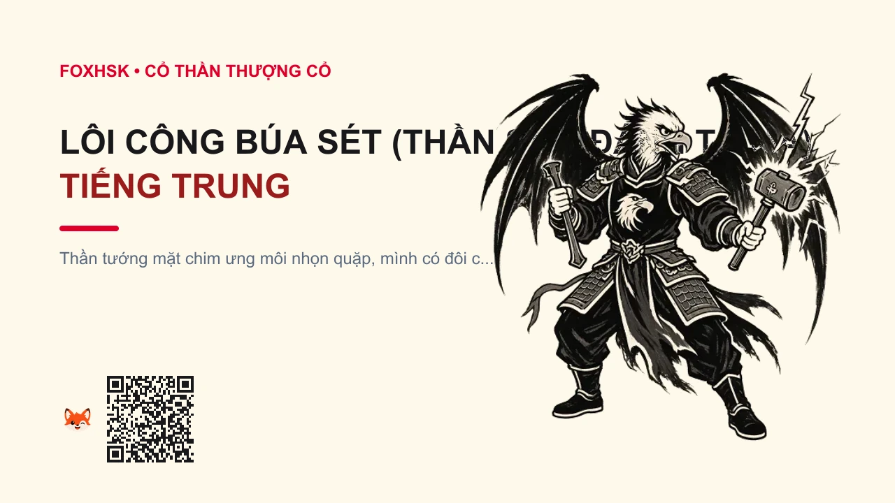 Lôi Công Búa Sét (Thần Sấm Đánh Tà Ma) Tiếng Trung Là Gì? (雷公 - léigōng) • Nguồn Gốc Đạo giáo & Thần thoại Cổ, Dấu Ấn Pop Culture & Phương Pháp Hóa Giải - FoxHSK