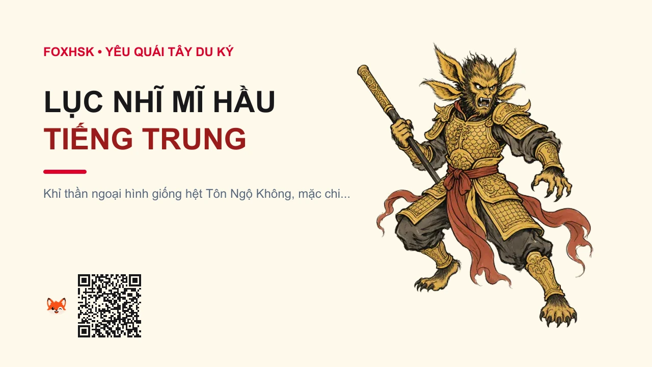 Lục Nhĩ Mĩ Hầu Tiếng Trung Là Gì? (六耳猕猴 - liù'ěrmíhóu) • Nguồn Gốc Tây Du Ký, Thật Giả Mỹ, Dấu Ấn Pop Culture & Phương Pháp Hóa Giải - FoxHSK