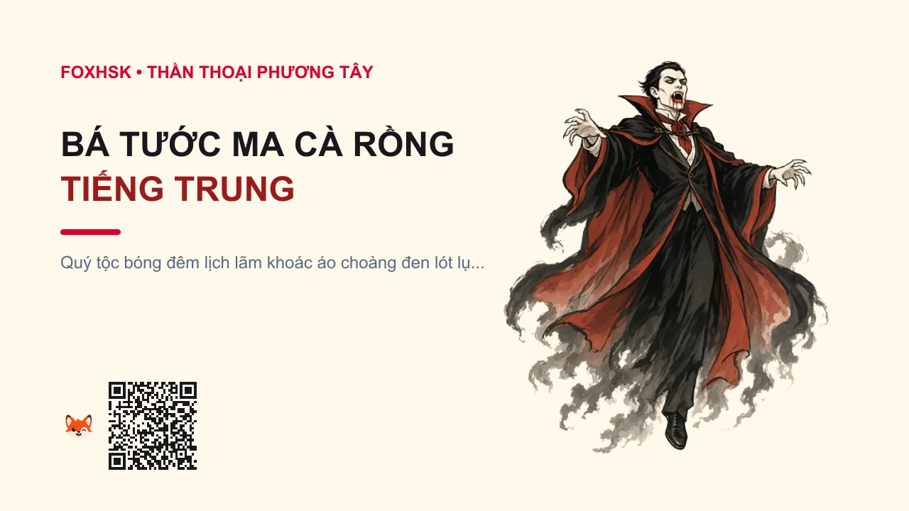 Bá Tước Ma Cà Rồng Tiếng Trung Là Gì? (吸血鬼 - xīxuèguǐ) • Nguồn Gốc Truyền thuyết, Dấu Ấn Pop Culture & Phương Pháp Hóa Giải - FoxHSK