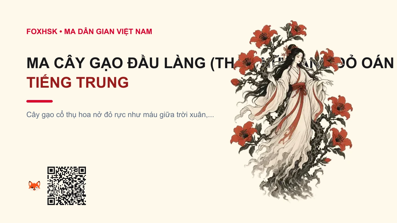 Ma Cây Gạo Đầu Làng (Thần Nữ Cành Đỏ Oán Khí) Tiếng Trung Là Gì? (木棉树精 - mùmián shùjīng) • Nguồn Gốc Tục ngữ Việt Nam: 'Cây, Dấu Ấn Pop Culture & Phương Pháp Hóa Giải - FoxHSK