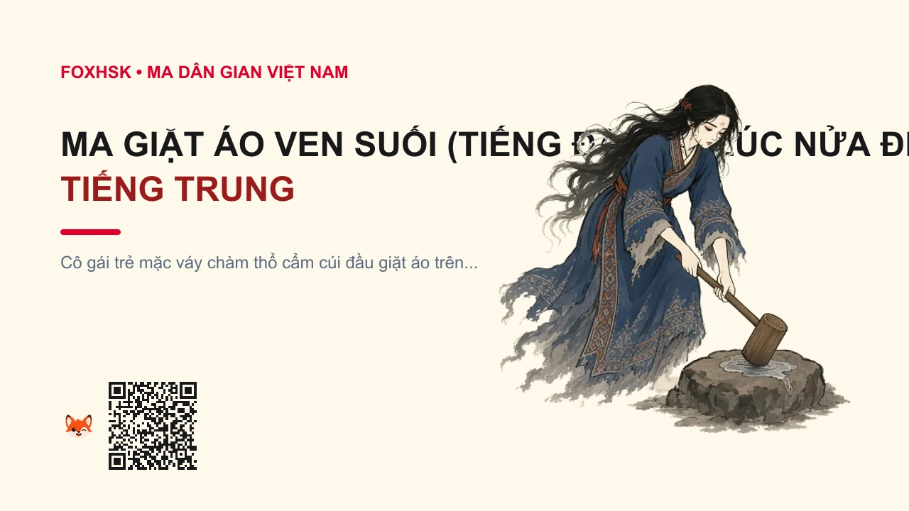 Ma Giặt Áo Ven Suối (Tiếng Đập Áo Lúc Nửa Đêm) Tiếng Trung Là Gì? (溪畔洗衣魅 - xīpàn xǐyī mèi) • Nguồn Gốc Chuyện ma suối ngàn vùng, Dấu Ấn Pop Culture & Phương Pháp Hóa Giải - FoxHSK