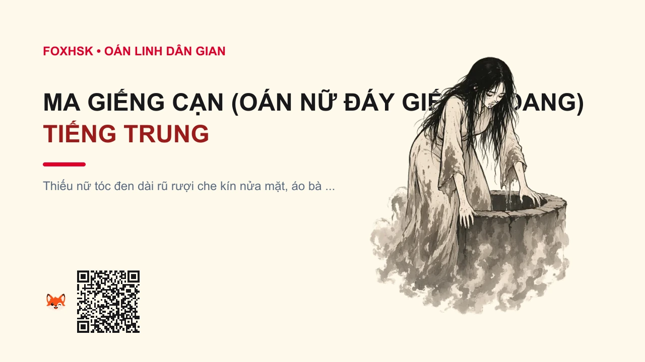 Ma Giếng Cạn (Oán Nữ Đáy Giếng Hoang) Tiếng Trung Là Gì? (井底幽魂 - jǐngdǐ yōuhún) • Nguồn Gốc Chuyện kể dân gian làng, Dấu Ấn Pop Culture & Phương Pháp Hóa Giải - FoxHSK