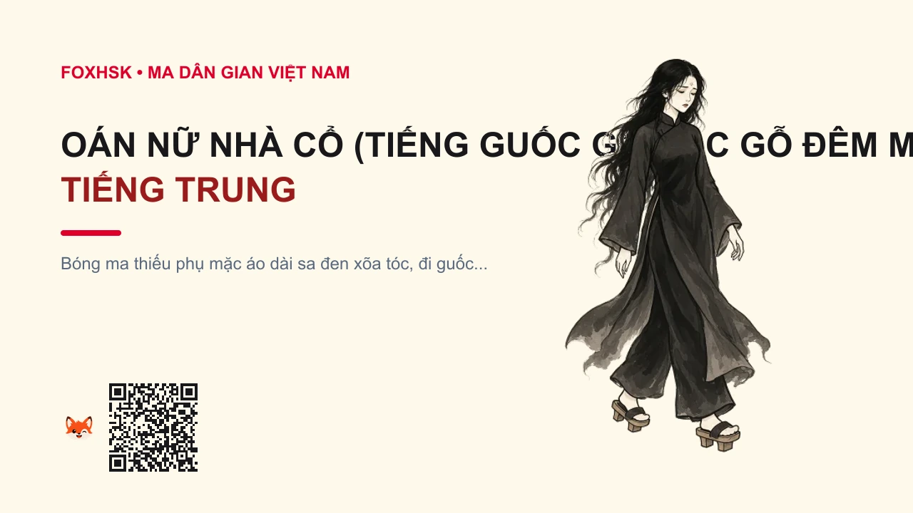 Oán Nữ Nhà Cổ (Tiếng Guốc Gõ Gác Gỗ Đêm Mưa) Tiếng Trung Là Gì? (旧宅木屐魅 - jiùzhái mùjī mèi) • Nguồn Gốc Những ngôi nhà cổ trăm, Dấu Ấn Pop Culture & Phương Pháp Hóa Giải - FoxHSK