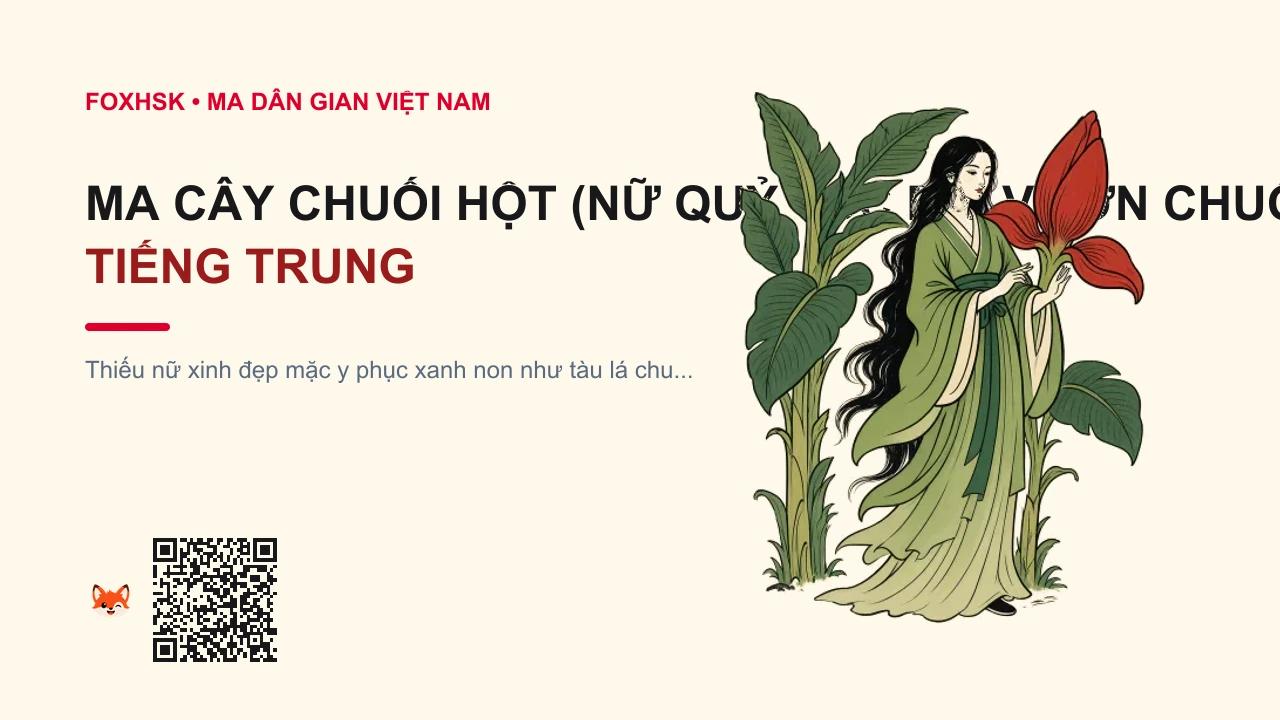 Ma Cây Chuối Hột (Nữ Quỷ Tóc Dài Vườn Chuối Đêm Rằm) Tiếng Trung Là Gì? (芭蕉女鬼 - bājiāo nǚguǐ) • Nguồn Gốc Truyền thuyết buộc chỉ, Dấu Ấn Pop Culture & Phương Pháp Hóa Giải - FoxHSK