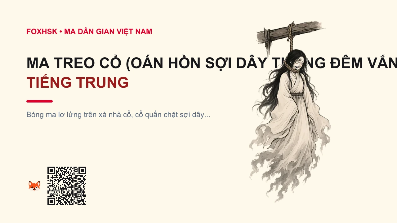 Ma Treo Cổ (Oán Hồn Sợi Dây Thừng Đêm Vắng) Tiếng Trung Là Gì? (缢死怨鬼 - yìsǐ yuànguǐ) • Nguồn Gốc Chuyện ma dân gian nhà, Dấu Ấn Pop Culture & Phương Pháp Hóa Giải - FoxHSK