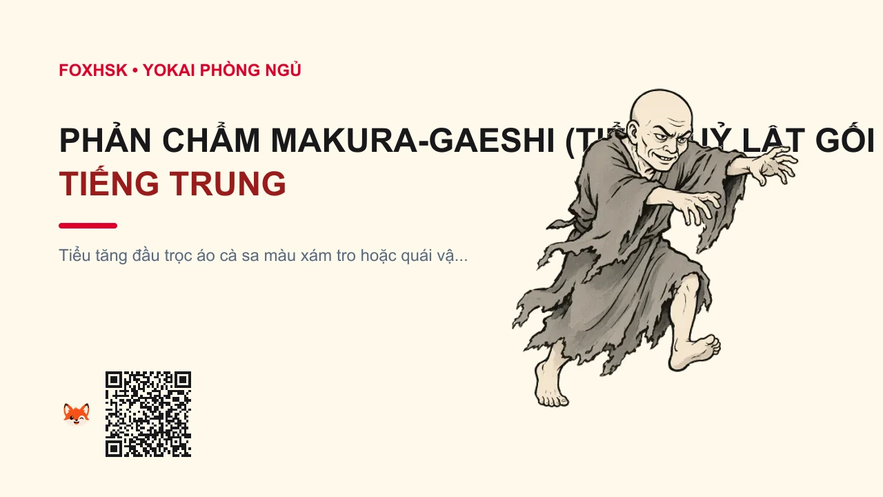 Phản Chẩm Makura-gaeshi (Tiểu Quỷ Lật Gối Hút Hồn) Tiếng Trung Là Gì? (反枕怪 - fǎnzhěnguài) • Nguồn Gốc Chuyện dân gian phòng, Dấu Ấn Pop Culture & Phương Pháp Hóa Giải - FoxHSK