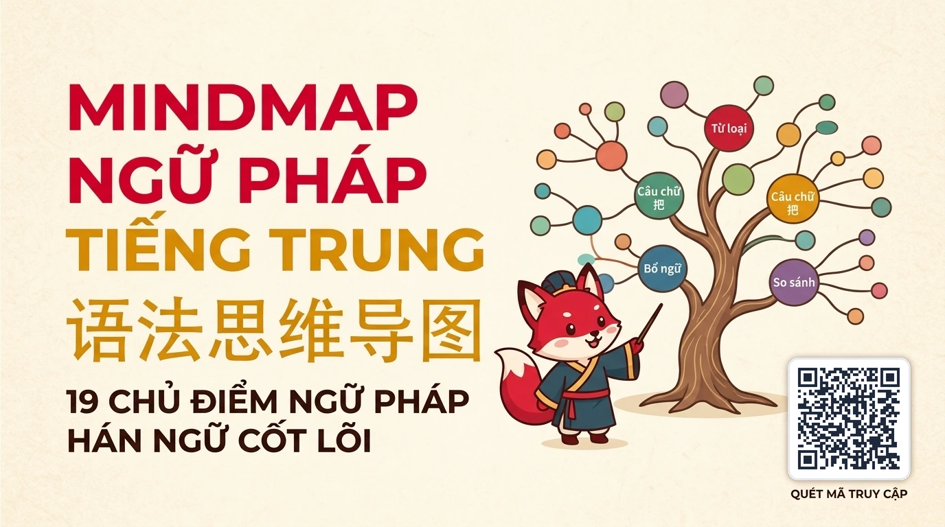 Mindmap Ngữ Pháp Tiếng Trung Theo Giáo Trình Hán Ngữ (Trọn Bộ 19 Chủ Điểm Cốt Lõi) - FoxHSK