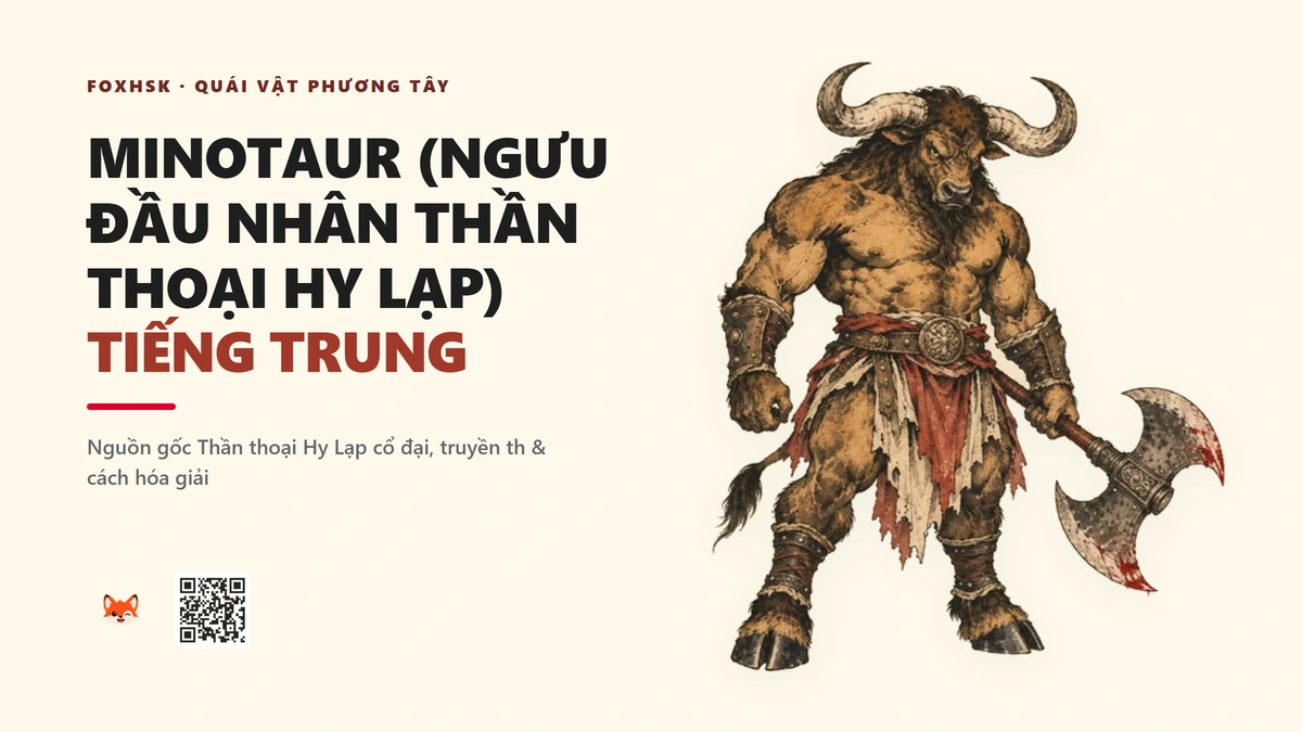 Minotaur (Ngưu Đầu Nhân Thần Thoại Hy Lạp) Tiếng Trung Là Gì? (牛头人身怪 - niútóu rénshēn guài) • Nguồn Gốc Thần thoại Hy Lạp cổ, Dấu Ấn Pop Culture & Phương Pháp Hóa Giải - FoxHSK