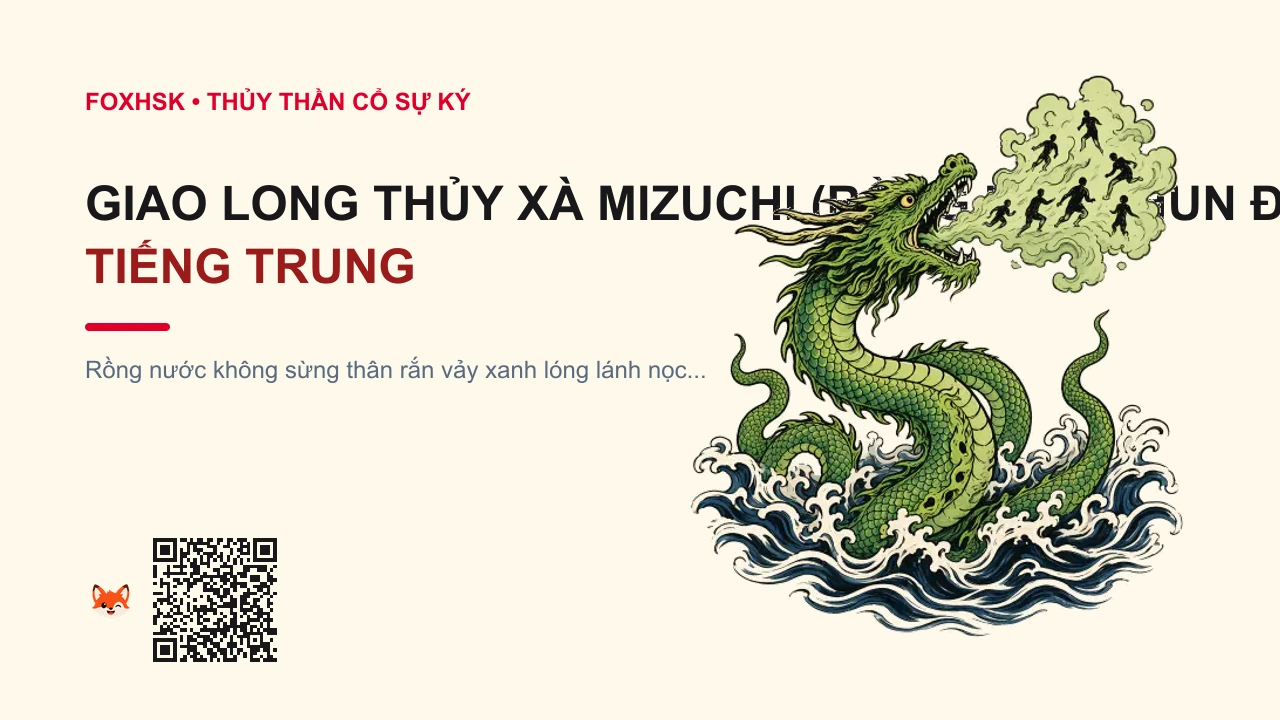 Giao Long Thủy Xà Mizuchi (Rồng Rắn Phun Độc Sông Kawashima) Tiếng Trung Là Gì? (水虬 - shuǐqiú) • Nguồn Gốc Nihon Shoki (Nhật Bản, Dấu Ấn Pop Culture & Phương Pháp Hóa Giải - FoxHSK