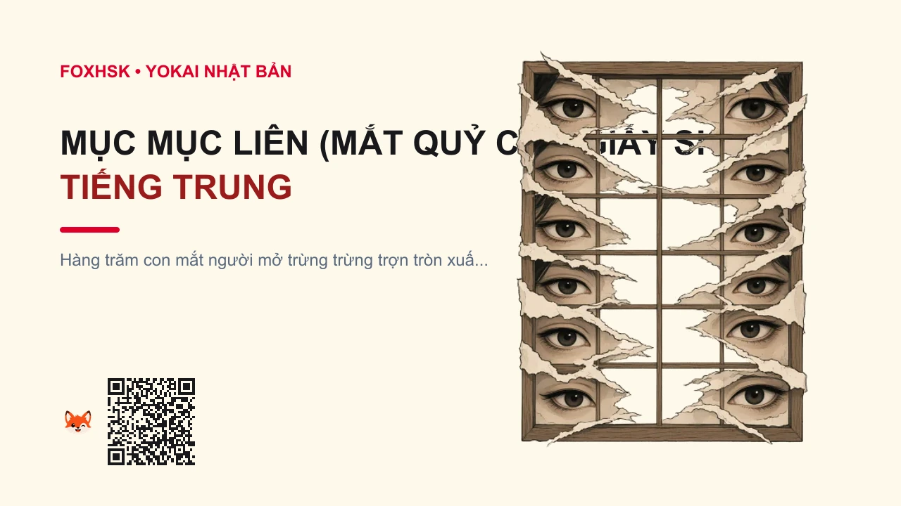 Mục Mục Liên (Mắt Quỷ Cửa Giấy Shoji) Tiếng Trung Là Gì? (目目连 - mùmùlián) • Nguồn Gốc Gazu Hyakki Yagyō, Dấu Ấn Pop Culture & Phương Pháp Hóa Giải - FoxHSK
