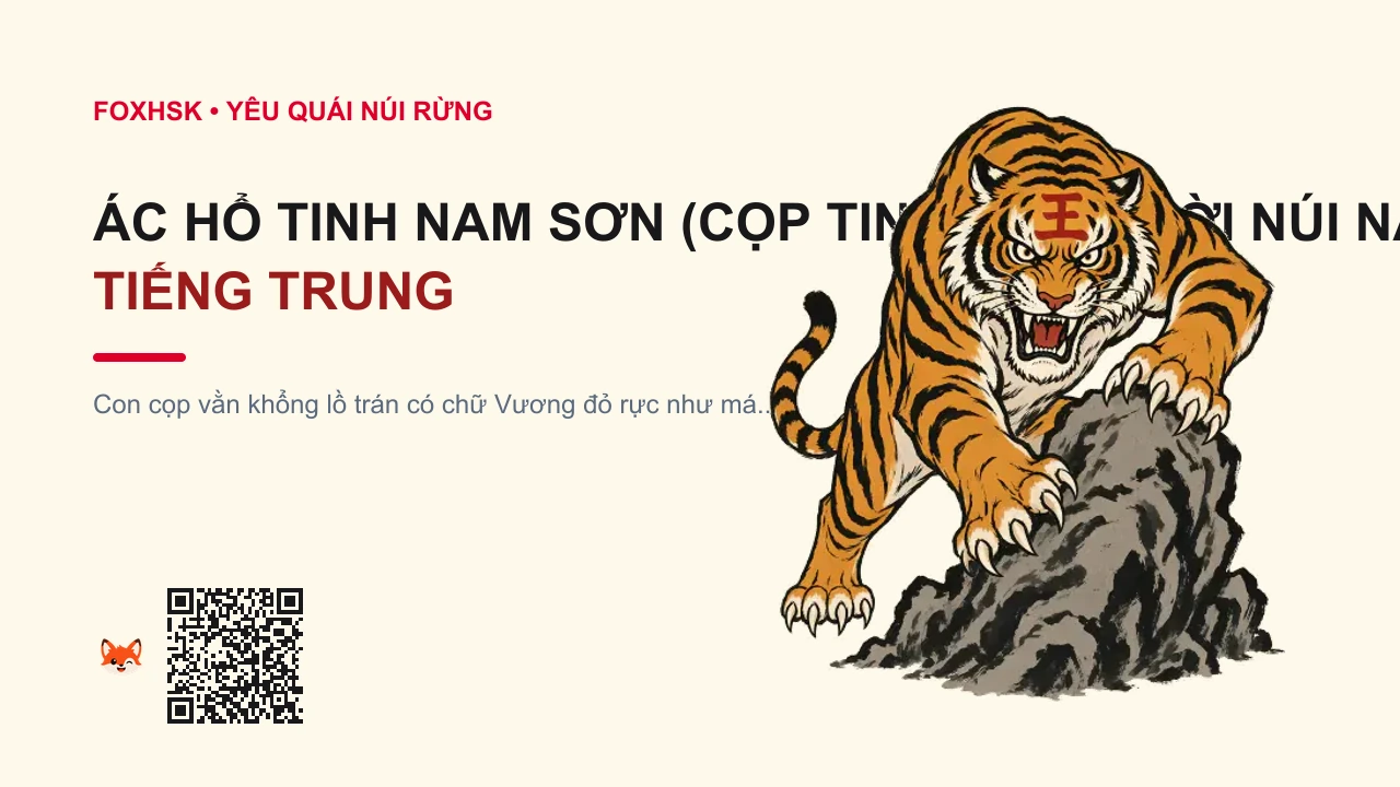 Ác Hổ Tinh Nam Sơn (Cọp Tinh Ăn Người Núi Nam) Tiếng Trung Là Gì? (南山恶虎 - nánshān èhǔ) • Nguồn Gốc Chuyện cổ Chu Xứ Trừ Tam, Dấu Ấn Pop Culture & Phương Pháp Hóa Giải - FoxHSK