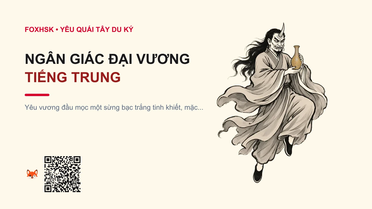 Ngân Giác Đại Vương Tiếng Trung Là Gì? (银角大王 - yínjiǎodàwáng) • Nguồn Gốc Tây Du Ký, Động Liên, Dấu Ấn Pop Culture & Phương Pháp Hóa Giải - FoxHSK