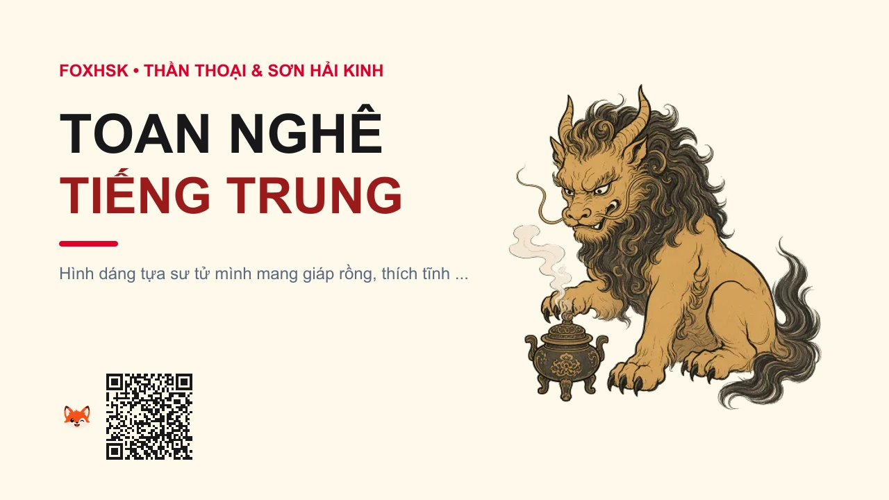 Toan Nghê Tiếng Trung Là Gì? (狻猊 - suānní) • Nguồn Gốc Thần thoại Long Sinh Cửu, Dấu Ấn Pop Culture & Phương Pháp Hóa Giải - FoxHSK