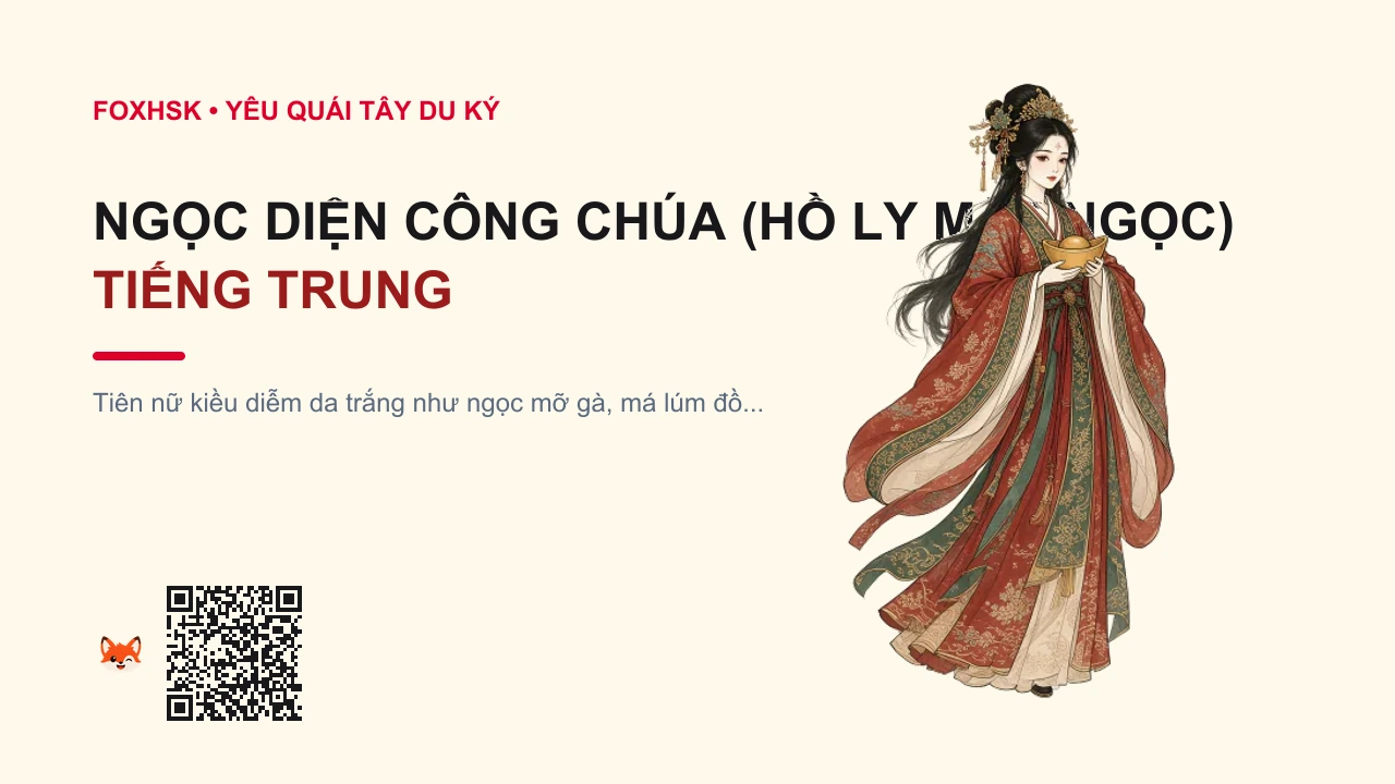 Ngọc Diện Công Chúa (Hồ Ly Mặt Ngọc) Tiếng Trung Là Gì? (玉面公主 - yùmiàn gōngzhǔ) • Nguồn Gốc Tây Du Ký, Động Tích, Dấu Ấn Pop Culture & Phương Pháp Hóa Giải - FoxHSK
