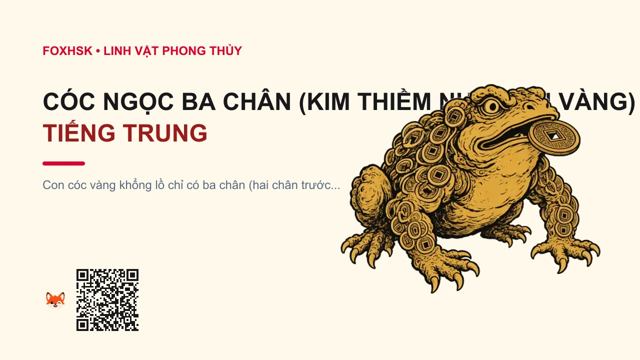 Cóc Ngọc Ba Chân (Kim Thiềm Nhả Tiền Vàng) Tiếng Trung Là Gì? (金蟾 - jīnchán) • Nguồn Gốc Huyền thoại Lưu Hải Hàng, Dấu Ấn Pop Culture & Phương Pháp Hóa Giải - FoxHSK