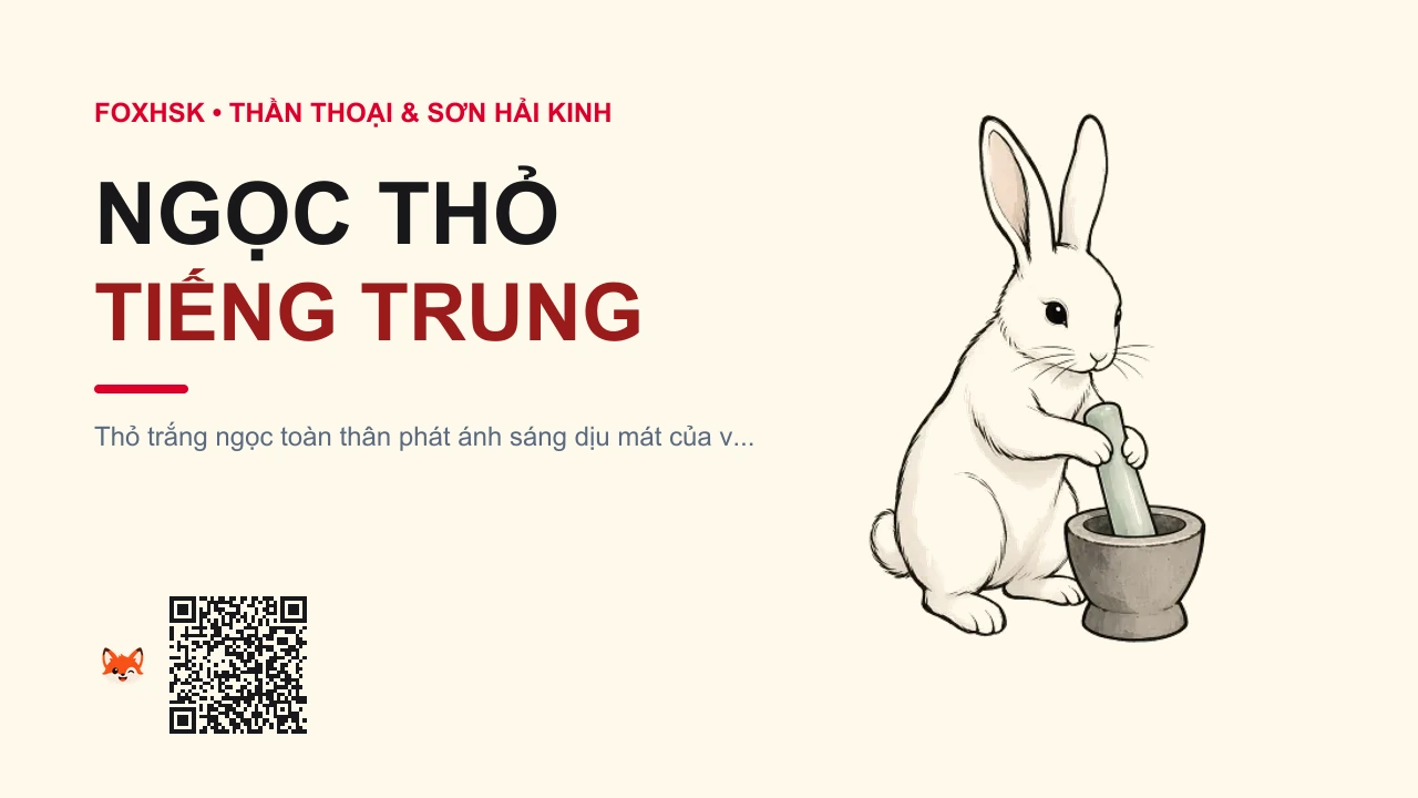 Ngọc Thỏ Tiếng Trung Là Gì? (玉兔 - yùtù) • Nguồn Gốc Thần thoại Quảng Hàn, Dấu Ấn Pop Culture & Phương Pháp Hóa Giải - FoxHSK