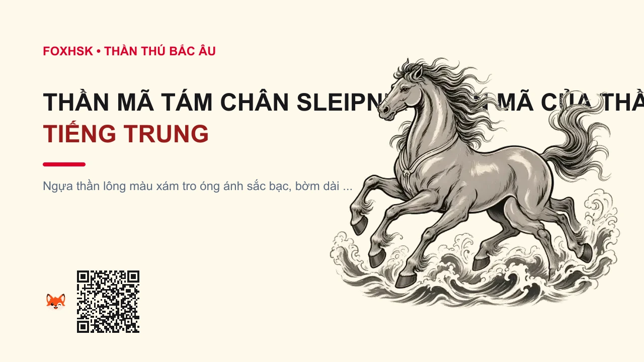 Thần Mã Tám Chân Sleipnir (Tuấn Mã Của Thần Vương Odin) Tiếng Trung Là Gì? (八足神马斯莱布尼尔 - bāzú shénmǎ sīláibùní'ěr) • Nguồn Gốc Thần thoại Bắc Âu Edda,, Dấu Ấn Pop Culture & Phương Pháp Hóa Giải - FoxHSK