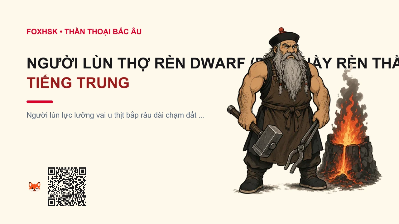 Người Lùn Thợ Rèn Dwarf (Bậc Thầy Rèn Thần Khí Dưới Lòng Đất) Tiếng Trung Là Gì? (侏儒锻造师 - zhūrú duànzàoshī) • Nguồn Gốc Cõi Lòng Đất, Dấu Ấn Pop Culture & Phương Pháp Hóa Giải - FoxHSK