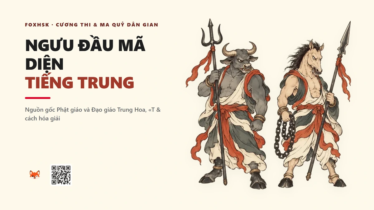 Ngưu Đầu Mã Diện Tiếng Trung Là Gì? (牛头马面 - niútóu mǎmiàn) • Nguồn Gốc Phật giáo và Đạo giáo, Dấu Ấn Pop Culture & Phương Pháp Hóa Giải - FoxHSK