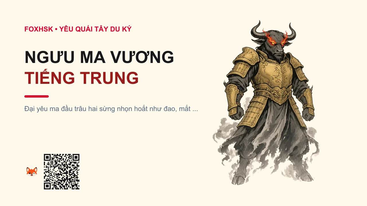 Ngưu Ma Vương Tiếng Trung Là Gì? (牛魔王 - niúmówáng) • Nguồn Gốc Tây Du Ký Ngô Thừa Ân,, Dấu Ấn Pop Culture & Phương Pháp Hóa Giải - FoxHSK