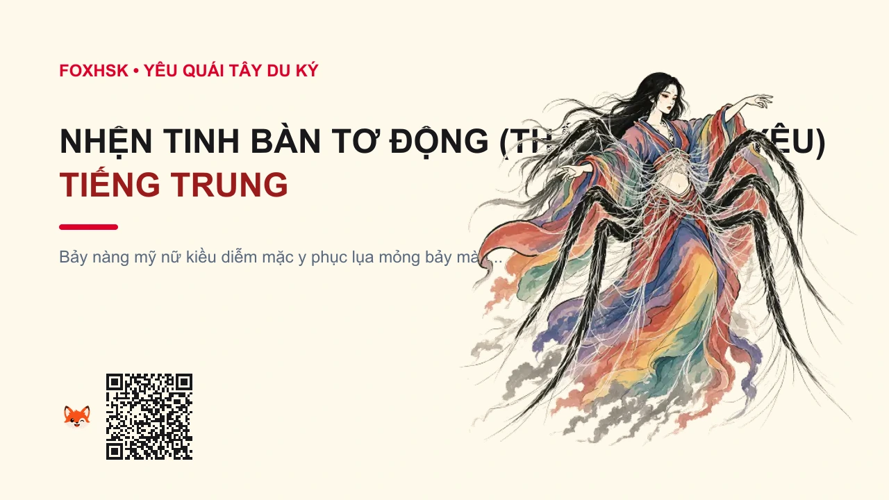 Nhện Tinh Bàn Tơ Động (Thất Thù Nữ Yêu) Tiếng Trung Là Gì? (盘丝洞蜘蛛精 - pánsīdòng zhīzhūjīng) • Nguồn Gốc Tây Du Ký, Động Bàn Tơ,, Dấu Ấn Pop Culture & Phương Pháp Hóa Giải - FoxHSK