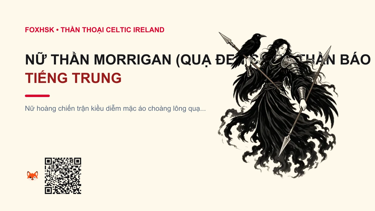 Nữ Thần Morrigan (Quạ Đen Chiến Thần Báo Tử) Tiếng Trung Là Gì? (摩莉甘 - mólìgān) • Nguồn Gốc Truyền thuyết thần thoại, Dấu Ấn Pop Culture & Phương Pháp Hóa Giải - FoxHSK