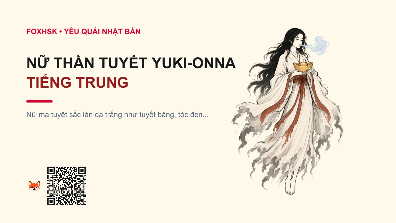 Nữ Thần Tuyết Yuki-onna Tiếng Trung Là Gì? (雪女 - xuěnǚ) • Nguồn Gốc Truyền thuyết dân gian, Dấu Ấn Pop Culture & Phương Pháp Hóa Giải - FoxHSK