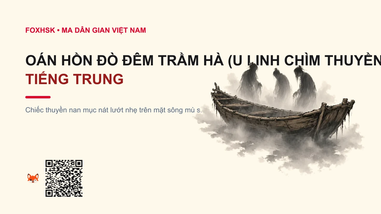 Oán Hồn Đò Đêm Trầm Hà (U Linh Chìm Thuyền Sông Sâu) Tiếng Trung Là Gì? (沉舟幽客 - chénzhōu yōukè) • Nguồn Gốc Chuyện đò ngang bến nước, Dấu Ấn Pop Culture & Phương Pháp Hóa Giải - FoxHSK
