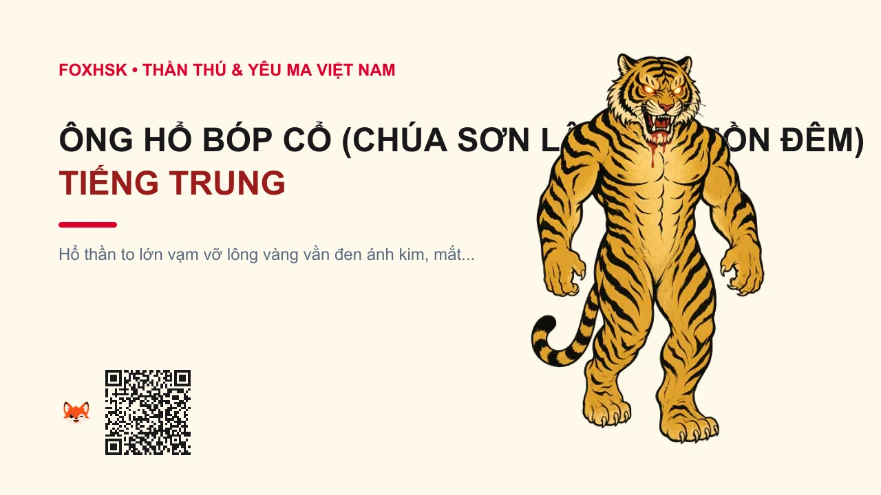 Ông Hổ Bóp Cổ (Chúa Sơn Lâm Bắt Hồn Đêm) Tiếng Trung Là Gì? (锁喉山君 - suǒhóu shānjūn) • Nguồn Gốc Tín ngưỡng thờ Thần Hổ, Dấu Ấn Pop Culture & Phương Pháp Hóa Giải - FoxHSK