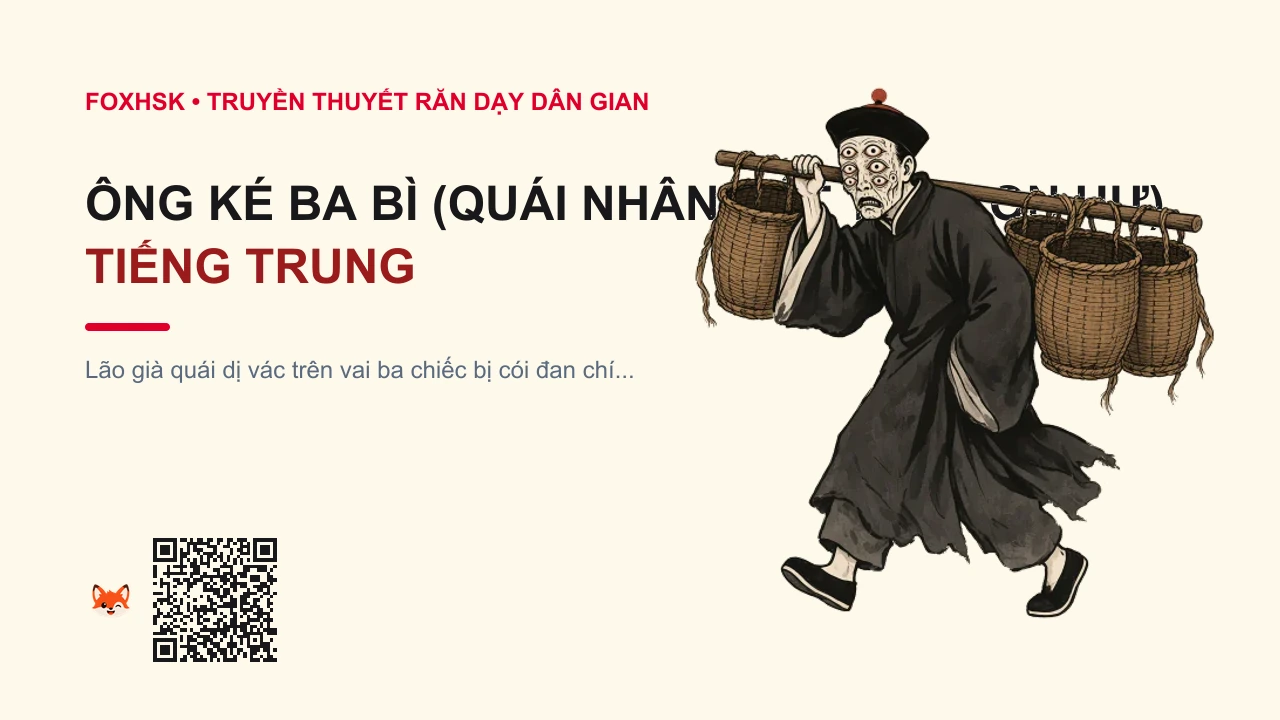 Ông Ké Ba Bì (Quái Nhân Bắt Trẻ Con Hư) Tiếng Trung Là Gì? (三袋叟 - sāndàisǒu) • Nguồn Gốc Đồng dao dân gian Việt, Dấu Ấn Pop Culture & Phương Pháp Hóa Giải - FoxHSK