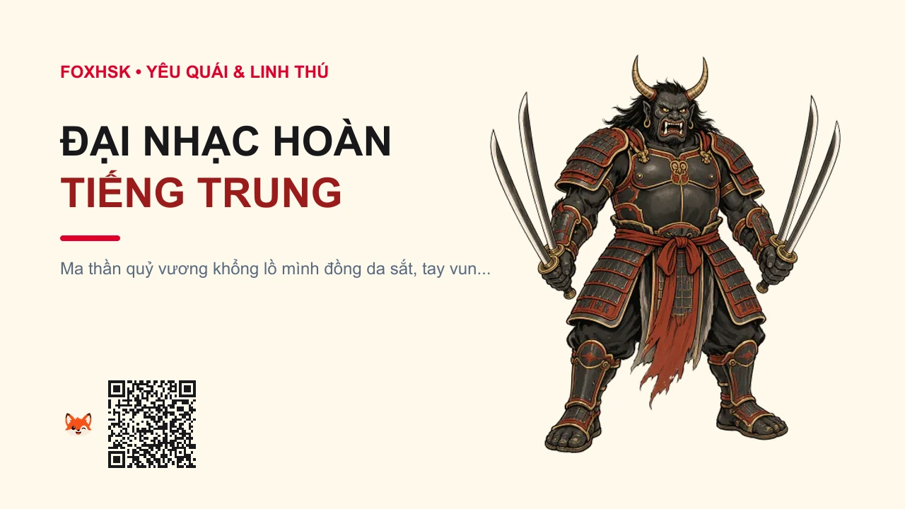 Đại Nhạc Hoàn Tiếng Trung Là Gì? (大岳丸 - dàyùewán) • Nguồn Gốc Truyền thuyết Heian, Tam, Dấu Ấn Pop Culture & Phương Pháp Hóa Giải - FoxHSK