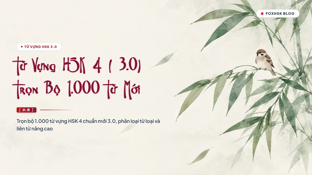 PDF Tổng Hợp Từ Vựng HSK 4 Chuẩn Mới 3.0 Tải Miễn Phí (Đầy Đủ 1.000 Từ + Chia 2 Tập Nhỏ Tiện Lợi) - FoxHSK