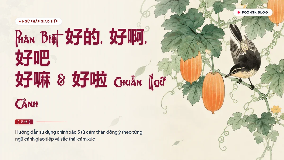 Phân Biệt Cách Sử Dụng 好的 (Hǎo De), 好啊, 好吧, 好嘛, 好啦 Trong Tiếng Trung [Chuẩn Ngữ Cảnh] | FoxHSK - FoxHSK