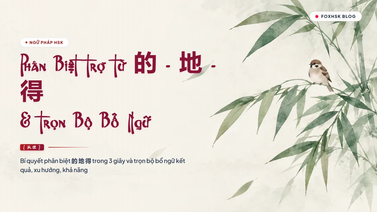 Phân Biệt Trợ Từ 的 - 地 - 得 & Trọn Bộ Bổ Ngữ Trong Tiếng Trung | FoxHSK - FoxHSK