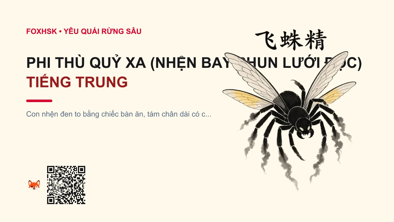 Phi Thù Quỷ Xa (Nhện Bay Phun Lưới Độc) Tiếng Trung Là Gì? (飞蛛精 - fēizhūjīng) • Nguồn Gốc Thần Ma Truyền Kỳ Động, Dấu Ấn Pop Culture & Phương Pháp Hóa Giải - FoxHSK